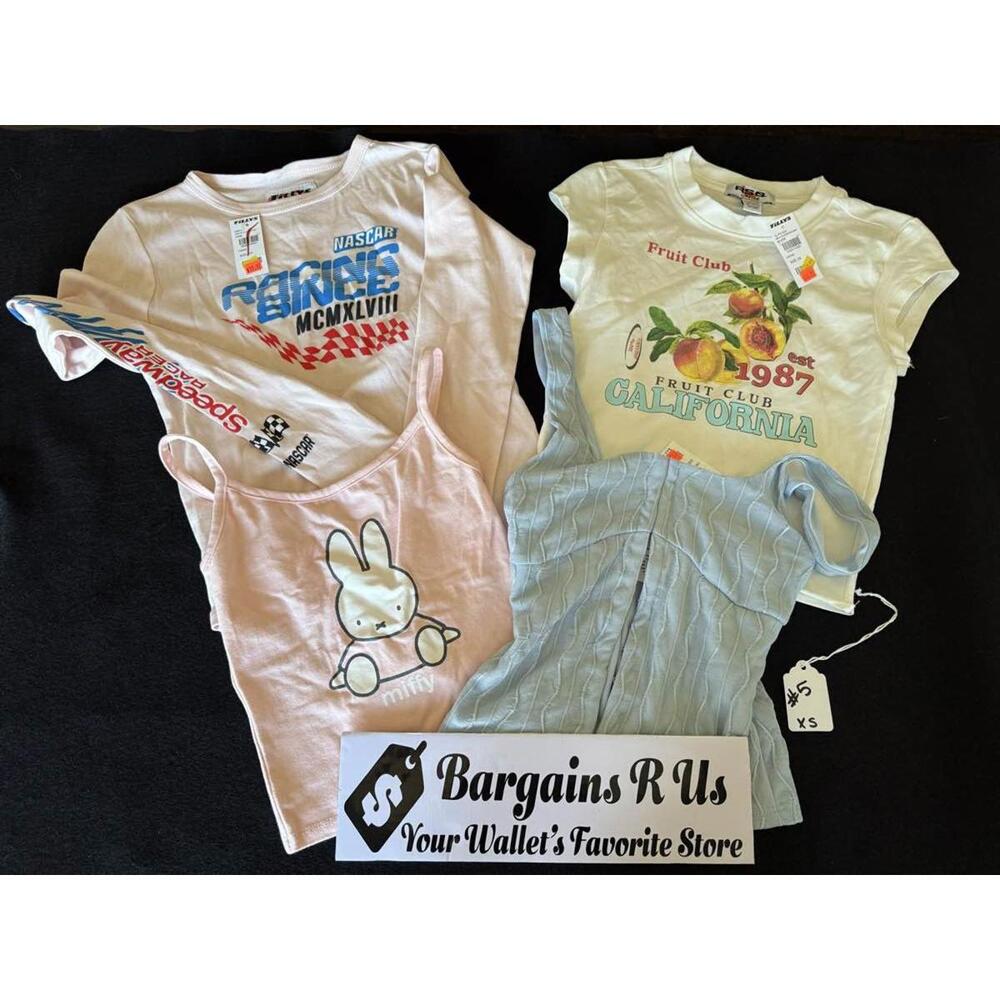 ORDER #5 Tillys RSQ Miffy NASCAR Graphic Top Bundle Womens Tops Size XS